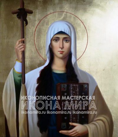 Живописная икона "Святая Нина, Просветительница Грузии"