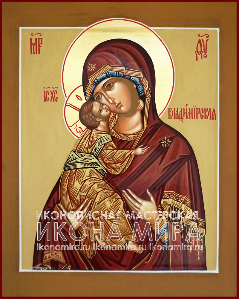 Купить рукописную икону Владимирской Богоматери