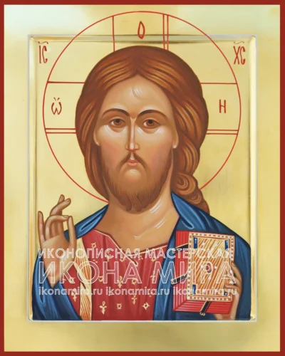 Рукописная икона Господь Вседержитель для домашней молитвы