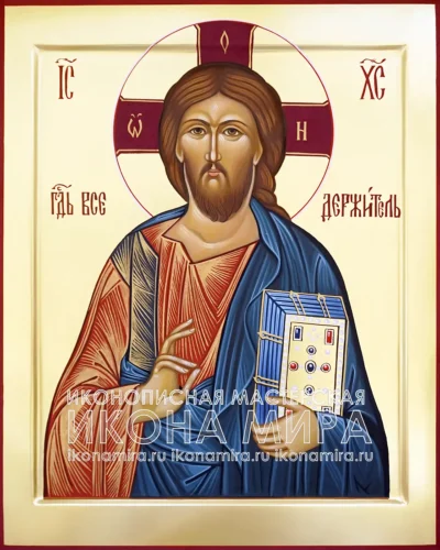 Рукописная икона Господь Вседержитель для семейного иконостаса