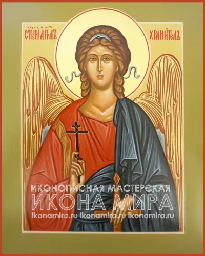 Рукописная икона Ангела Хранителя на Крещение ребенка
