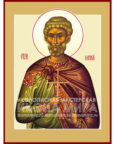 Купить рукописную икону Святой Мина Котуанский