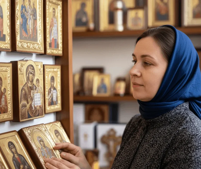 Женщина выбирает икону — что икона говорит о человеке