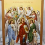 Рукописная храмовая икона большого формата, выполненная вручную в мастерской «Икона Мира»