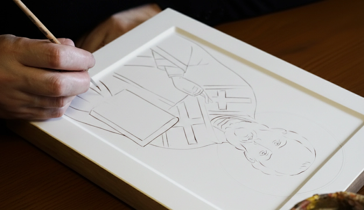 Стиль письма и традиция нашей иконописной мастерской – Икона Мира Прорись рукописной иконы в традиции канонической иконописи