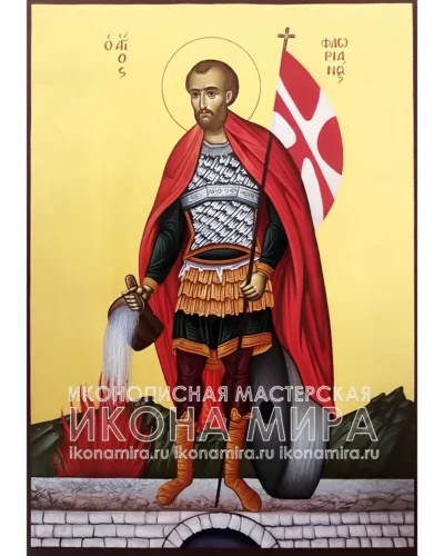 Рукописная икона Святой Флориан Лорхский купить