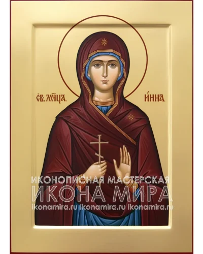 Рукописная икона святой мученицы Инны, православный образ
