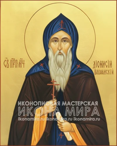 рукописная икона Преподобномученик Дионисий Валаамский православная икона ручной работы