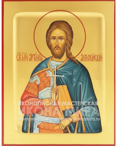 рукописная икона мученик Артемий Антиохийский православная