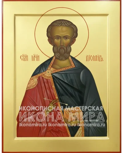 рукописная икона святого Диомида мученика