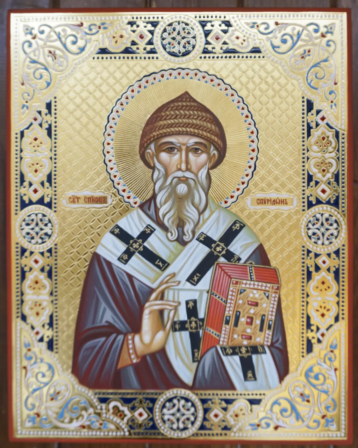 Иконостасные и рукописные иконы для храма — каноническое письмо, 25+ лет опыта, официальная работа – Икона Мира Рукописная икона святитель Спиридон гравировка эмаль сусальное золото