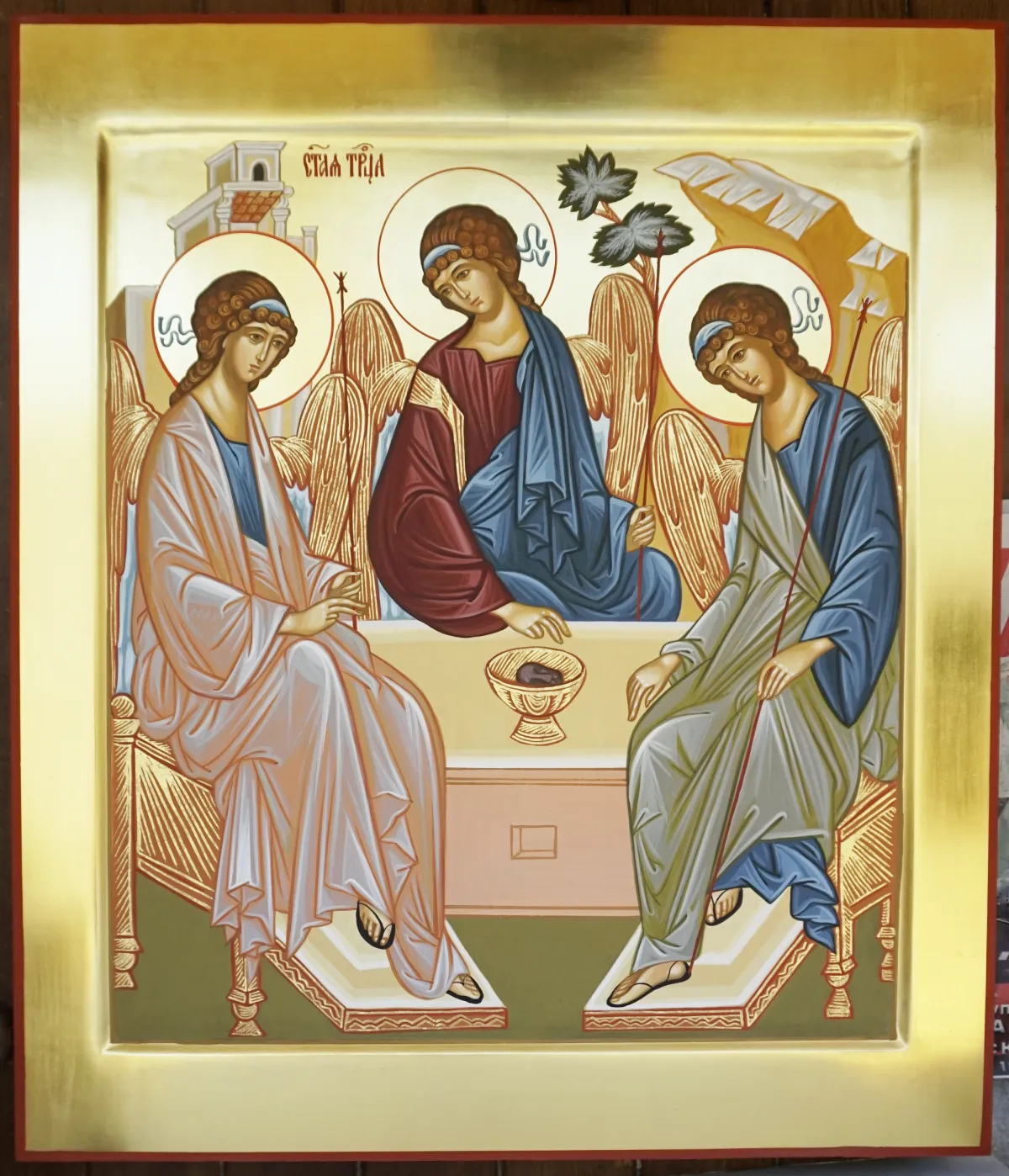 Иконостасные и рукописные иконы для храма — каноническое письмо, 25+ лет опыта, официальная работа – Икона Мира Рукописная икона Святая Троица сусальное золото ручная работа