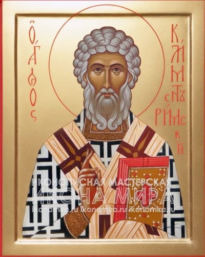 рукописная икона Священномученик Климент Римский купить православная икона