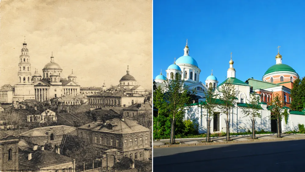 Казанский Богородицкий Монастырь — старое и современное фото