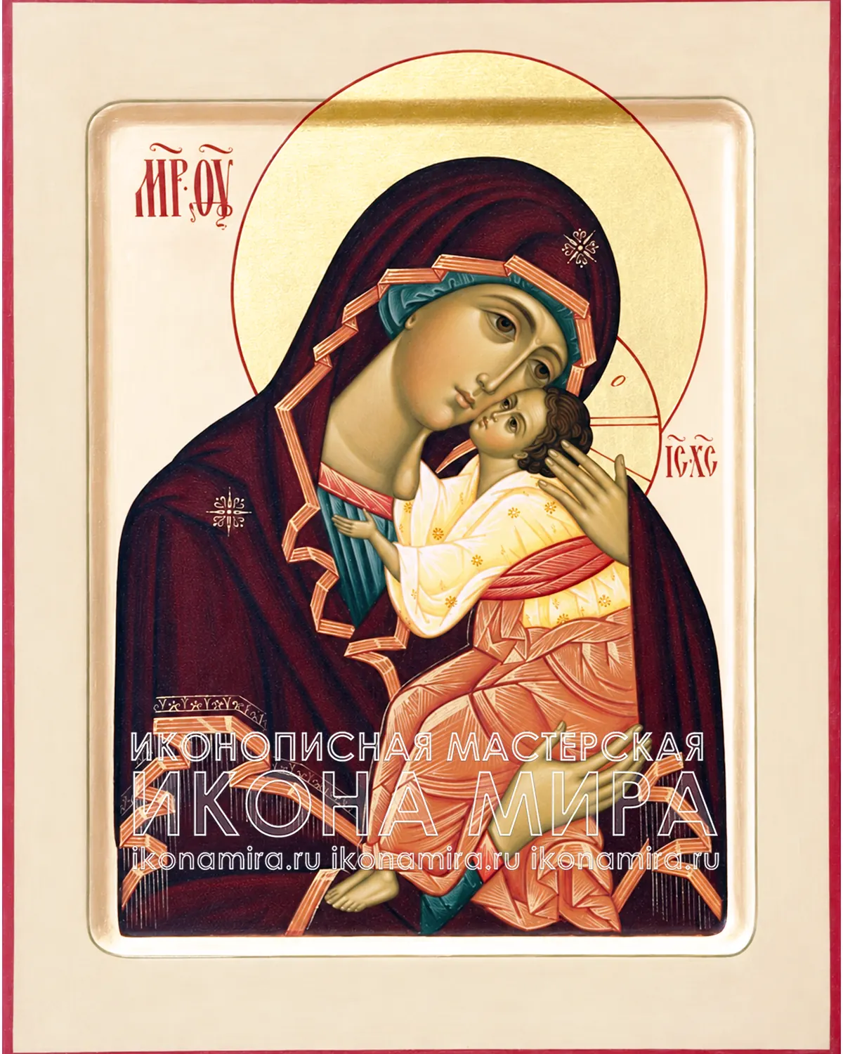 Рукописная Ярославская икона Божией Матери с Младенцем Христом